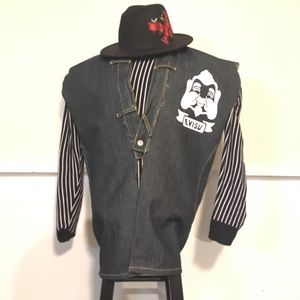 Unisex jean vest crafted from a pair of jeans